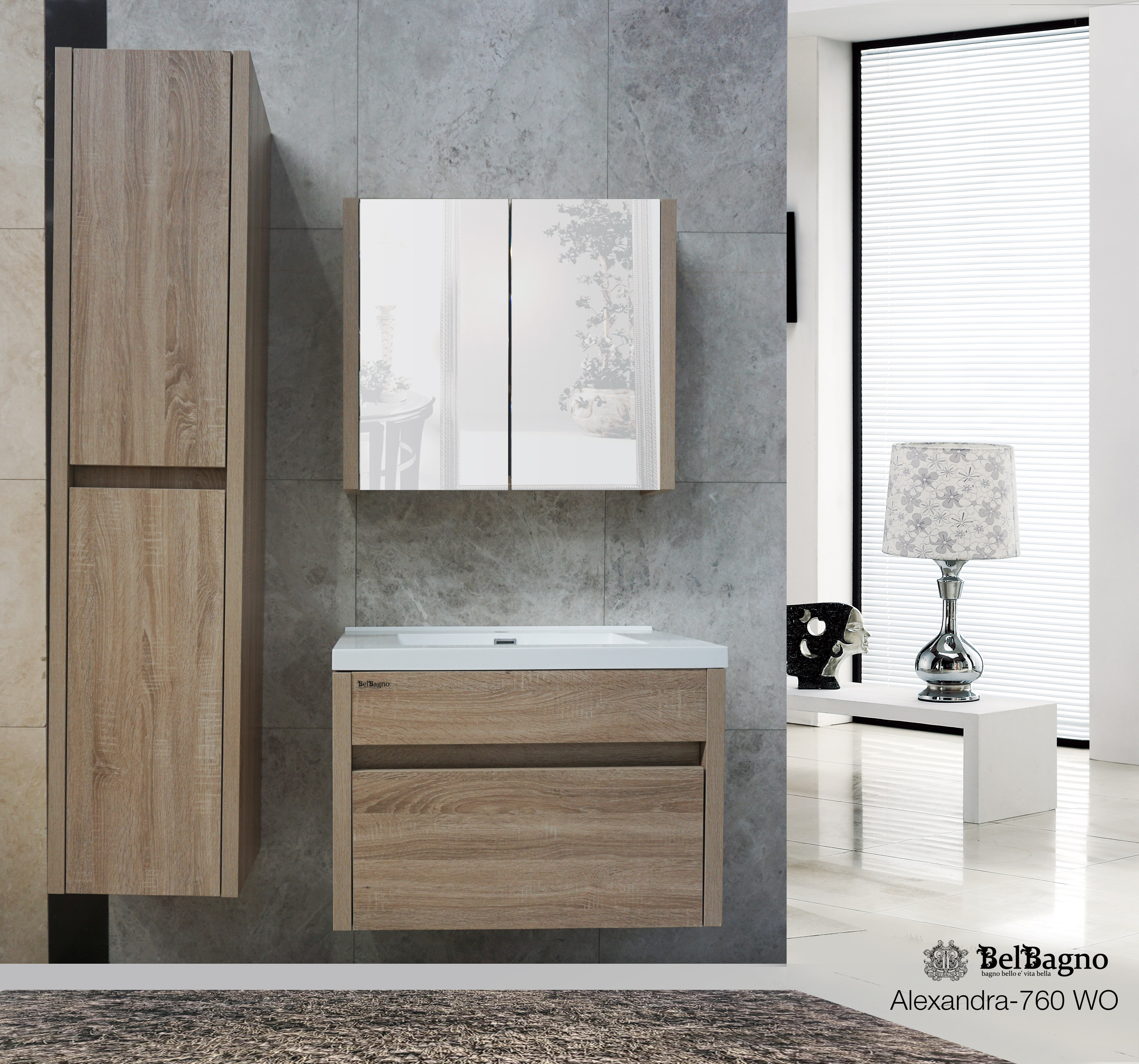ALEXANDRA 760 MM WALL HUNG White Oak